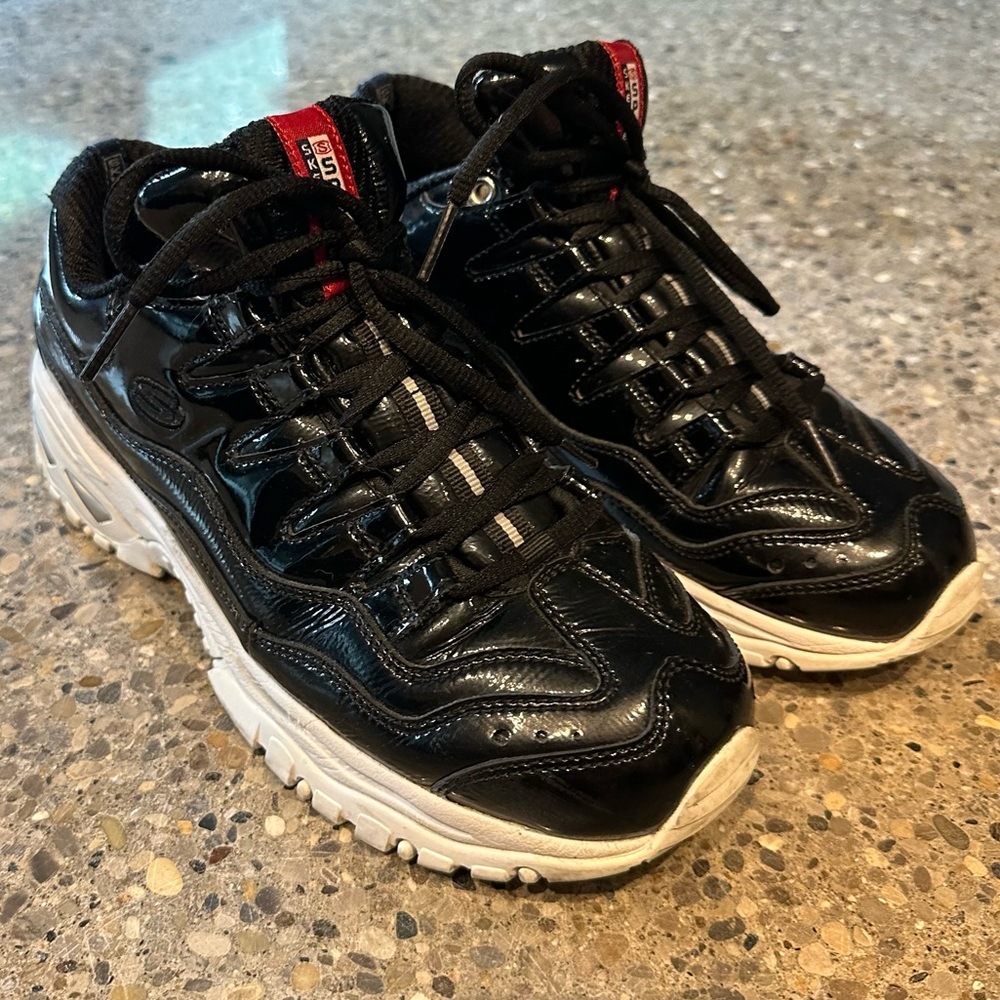 skechers deelite chunky patent leather tennis shoe 9.5 y2k sporty spice